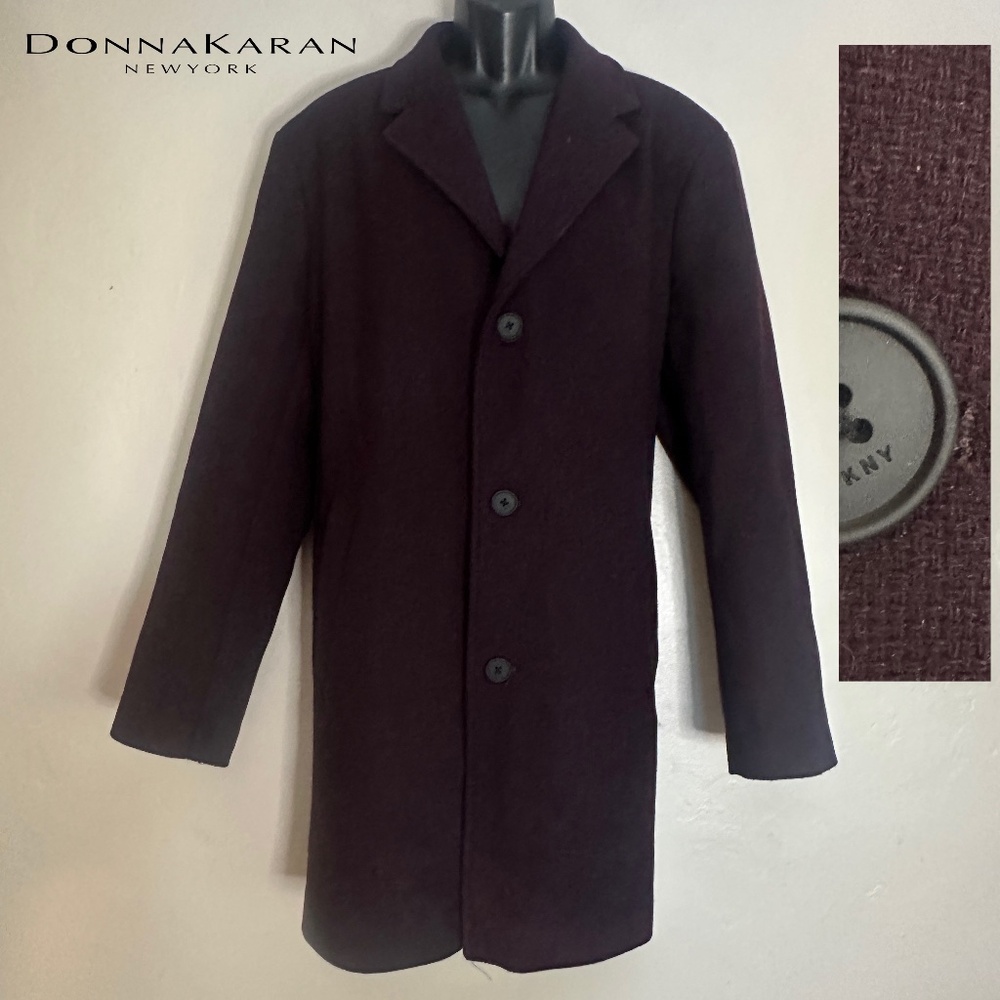 Donna Karan New York Heavy Trench Coat XL Gently worn Beautiful plum color